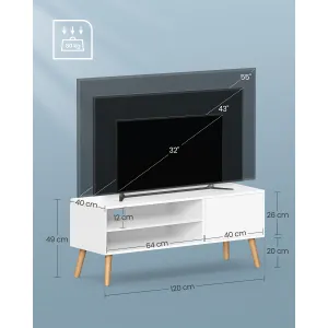SONGMICS Televízny stolík Vasagle Droty biely