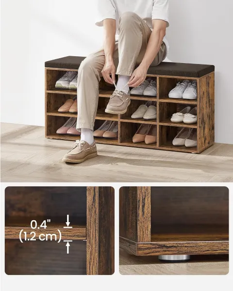 SONGMICS Botník Vasagle Endersen 104 cm hnedý/čierny