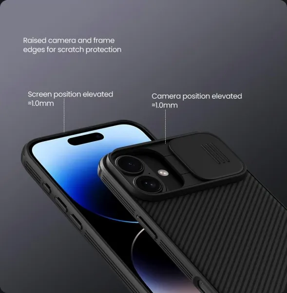 Nillkin CamShield PRO Kryt pre iPhone 16 Plus, Čierny