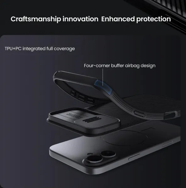 Nillkin CamShield PRO Kryt pre iPhone 16 Plus, Čierny