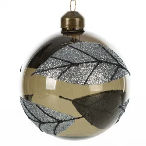ArtFir Vianočná dekorácia BANKA 434B | sklenená zelená/strieborná 8 cm