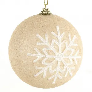 ArtFir Vianočná dekorácia BANKA 43B | krémová/biela 10 cm