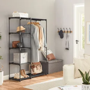 SONGMICS Otevřená šatní skříň PLUMB 112 cm černá