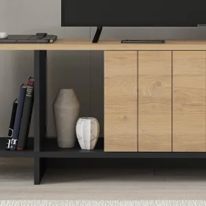 TV stolík Houseland Zitano dub prírodný/čierny