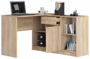 Ak furniture Rohový psací stůl B-17 s komodou dub sonoma