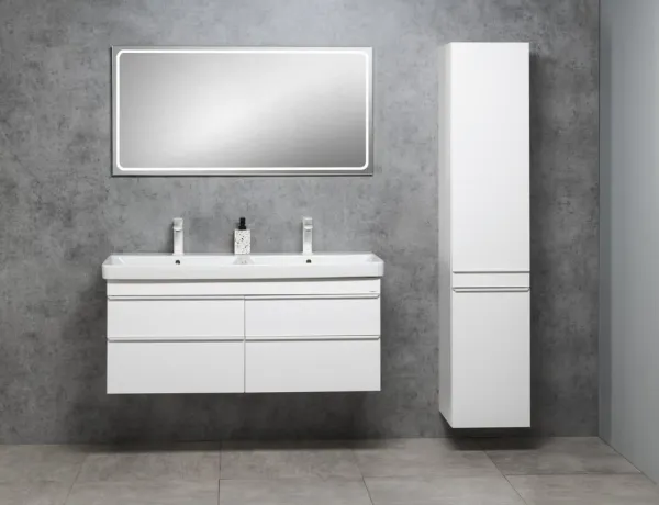 SAPHO - SITIA dvojumývadlová skrinka 116x50x44,2cm, 4x zásuvka, biela matná SI120-3131