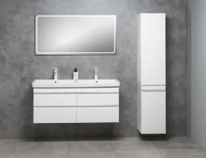 SAPHO - SITIA dvojumývadlová skrinka 116x50x44,2cm, 4x zásuvka, biela matná SI120-3131