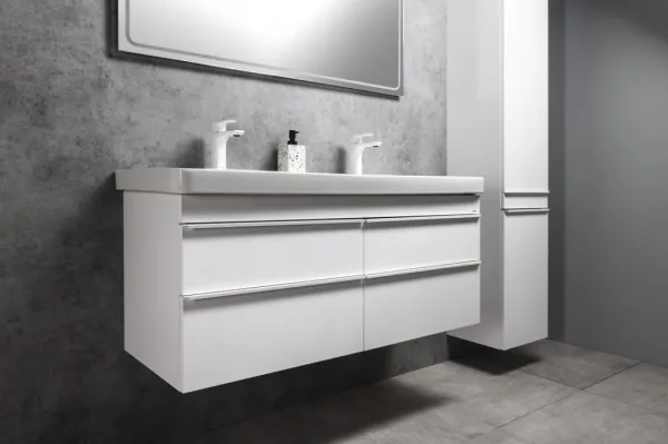 SAPHO - SITIA dvojumývadlová skrinka 116x50x44,2cm, 4x zásuvka, biela matná SI120-3131