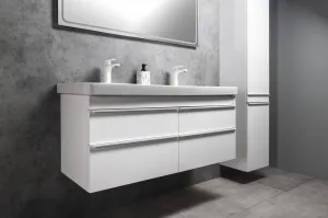 SAPHO - SITIA dvojumývadlová skrinka 116x50x44,2cm, 4x zásuvka, biela matná SI120-3131
