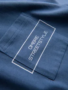 Trendy tričko s nápisom pre mužov modré