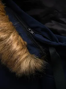 Atraktívna zimná pánska bunda - modrá