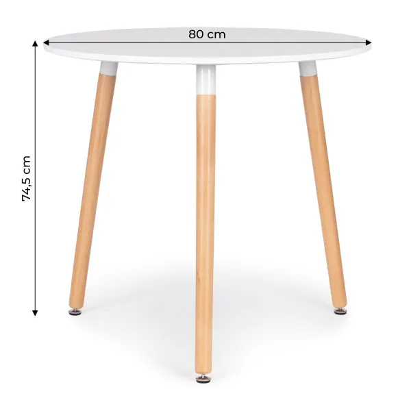 Moderný drevený stôl do kuchyne obývačky, 80 cm
