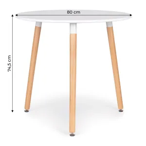 Moderný drevený stôl do kuchyne obývačky, 80 cm