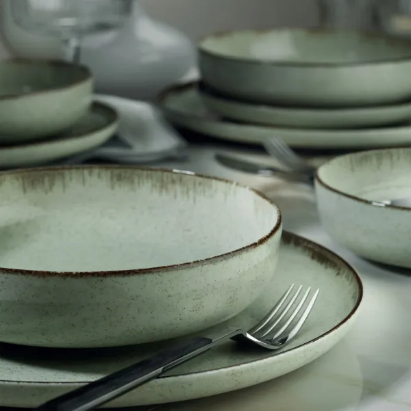 Hermia Porcelánová sada 24 ks talířů GreenFantasy zelená