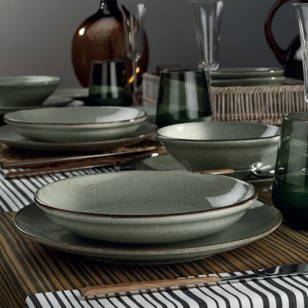 Hermia Porcelánová sada 24 ks talířů GreenFantasy zelená