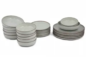 Hermia Porcelánová sada 24 ks talířů GreenFantasy zelená