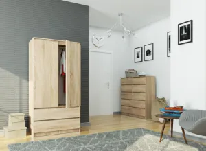Ak furniture Šatníková skriňa Star 90 cm dub sonoma