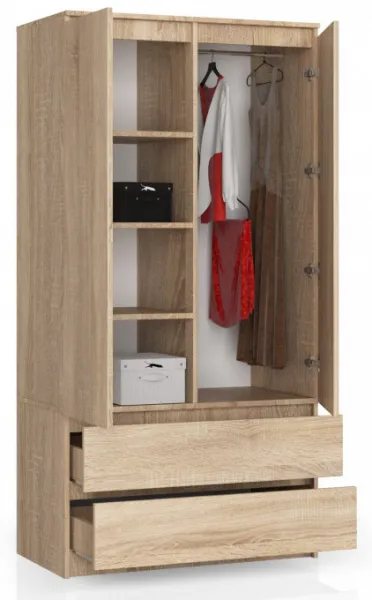 Ak furniture Šatníková skriňa Star 90 cm dub sonoma