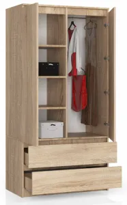 Ak furniture Šatníková skriňa Star 90 cm dub sonoma