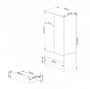 Ak furniture Šatníková skriňa Star 90 cm dub sonoma