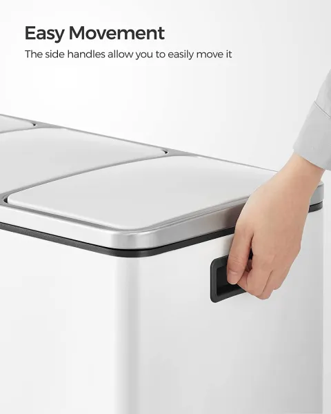 SONGMICS Odpadkový kôš 3 x 18 l biely