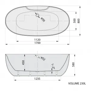 POLYSAN - RANA voľne stojaca vaňa 170x80x58cm, biela 68638