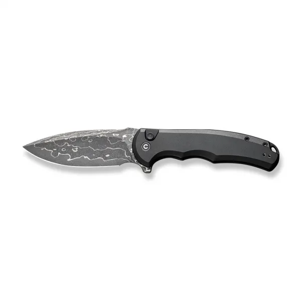 Civivi Button Lock Praxis Damascus Black Aluminum C180026E-DS1