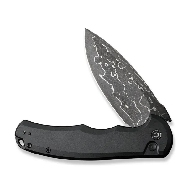 Civivi Button Lock Praxis Damascus Black Aluminum C180026E-DS1