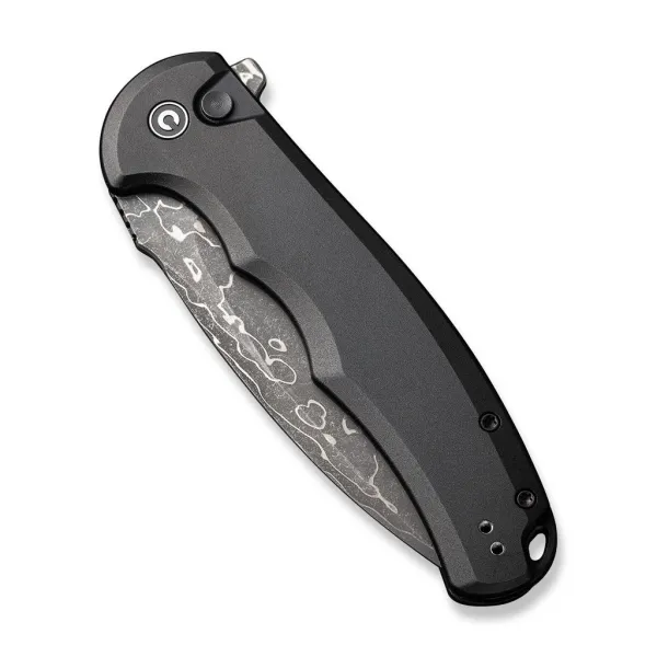 Civivi Button Lock Praxis Damascus Black Aluminum C180026E-DS1