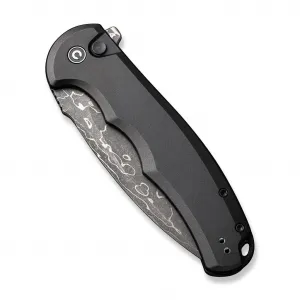Civivi Button Lock Praxis Damascus Black Aluminum C180026E-DS1