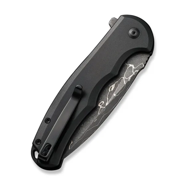 Civivi Button Lock Praxis Damascus Black Aluminum C180026E-DS1