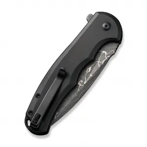 Civivi Button Lock Praxis Damascus Black Aluminum C180026E-DS1