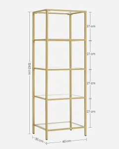 SONGMICS Regál Vondrow 124,5 cm zlatý