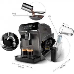 Kávovar Espresso Philips EP2224/10 sivý