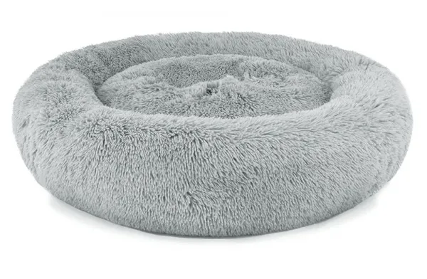 Univerzálny plyšový pelech pre psy a mačky, 80 cm - svetlosivý