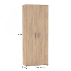 Skriňa, vešiaková, dvojdverová, dub artisan, SERVO TYP 5