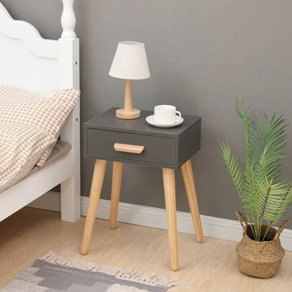 MODERNHOME Nočný stolík Gry šedý
