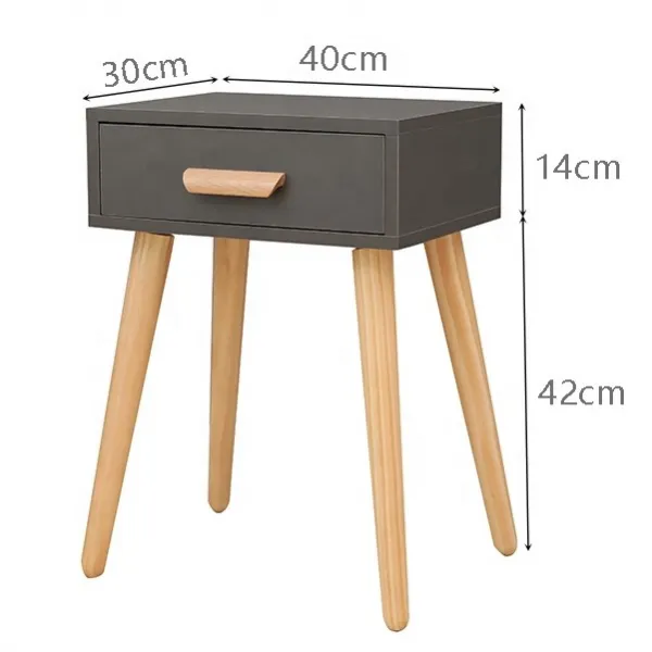 MODERNHOME Nočný stolík Gry šedý