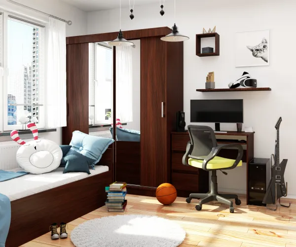Ak furniture Šatníková skriňa so zrkadlom Reton 150 cm venge