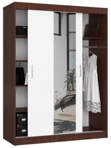 Ak furniture Šatníková skriňa so zrkadlom Reton 150 cm venge/biela