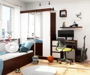 Ak furniture Šatníková skriňa so zrkadlom Reton 150 cm venge/biela
