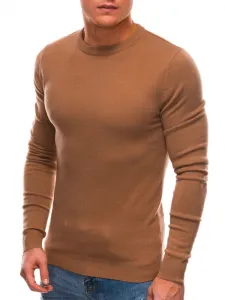Jednoduchý sveter pre mužov hnedý