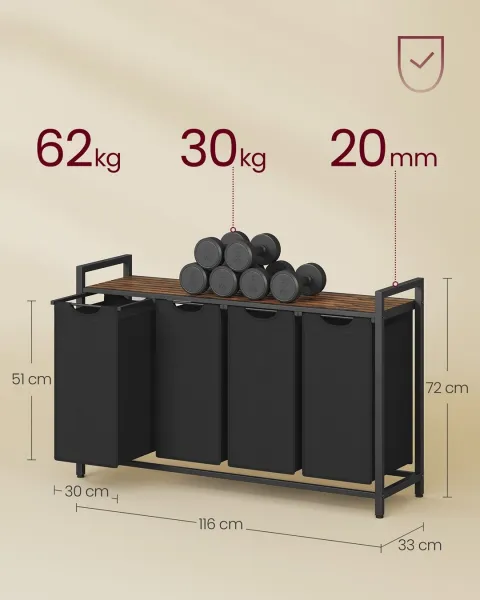 SONGMICS Kôš na bielizeň Vasagle Blumo 160 L čierny