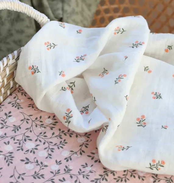 A Little Lovely Company - Mušelínové plienky, little flowers - 2 ks