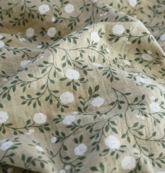 A Little Lovely Company - Mušelínové plienky, blossom - dark sage - 2 ks