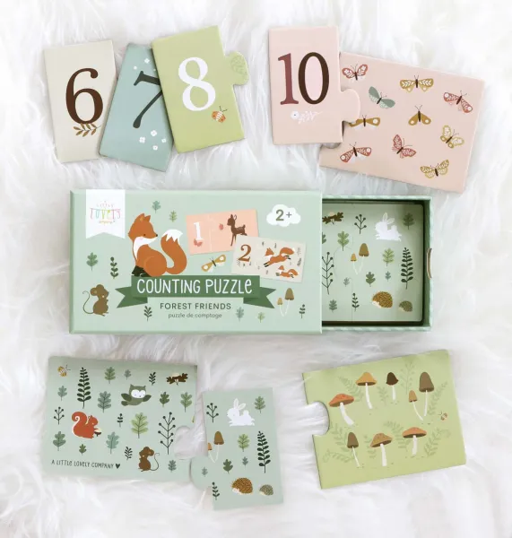 A Little Lovely Company - priradzovacie puzzle – počítanie s kamarátmi z lesa