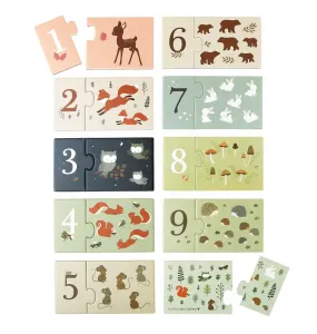 A Little Lovely Company - priradzovacie puzzle – počítanie s kamarátmi z lesa