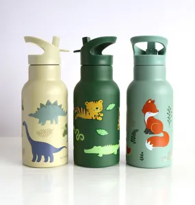 A Little Lovely Company - antikorová fľaša na pitie, 350 ml - dinosaury