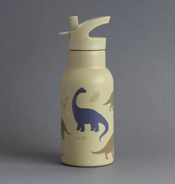 A Little Lovely Company - antikorová fľaša na pitie, 350 ml - dinosaury