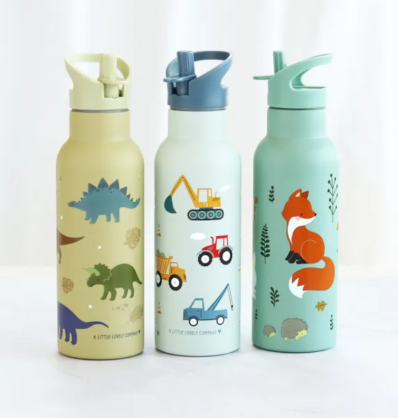 A Little Lovely Company - antikorová fľaša na pitie, 500 ml - dinosaury